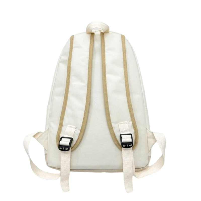 E74B Chic Women\'s Y2K Backpack with Appliques Aesthetic Grunge Book Bag for School and Travel