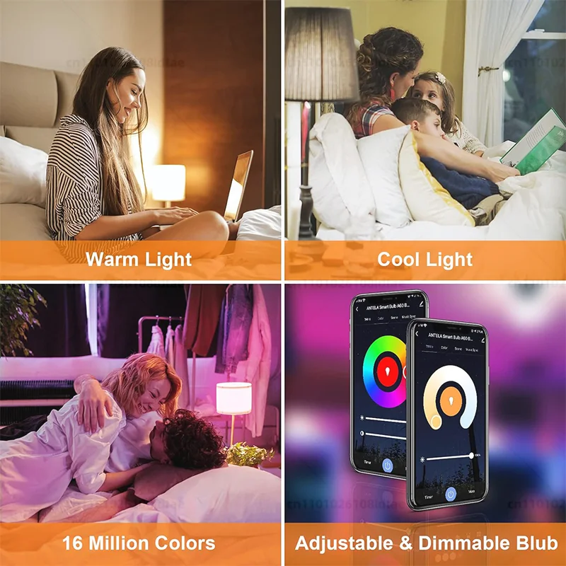 E14 Tuya WiFi الذكية LED لمبة ضوء شمعة 220 فولت 9 واط 7 واط 5 واط RGB عكس الضوء مصباح APP التحكم الصوتي يعمل مع أليكسا جوجل المنزل #2