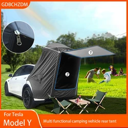 For Tesla Model Y Camping Car Rear Tent Outdoor Car Trunk Tent with Canopy Car Trunk Extension Tent Sunshine-Proof Camping parts