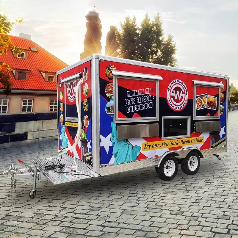شاحنة طعام آيس كريم مجهزة بالكامل مع مقطورة مخبز كاملة للمطبخ ومقطورة الوجبات السريعة وعربة طعام الشارع المتنقلة #1