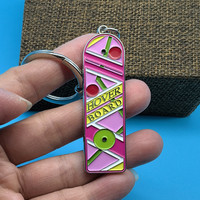 Marty McFly Hoverboard keyring Back To The Future Keychain Time travel Sci-fi Movie Fans gift