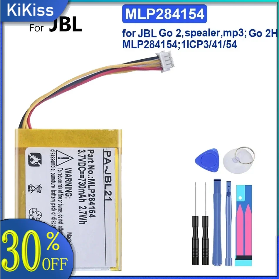 MP3 Battery MLP284154 730Mah Spealer,Mp3;For JBL Go 2,Go 2H;MLP284154;1ICP3/41/54 Batteria