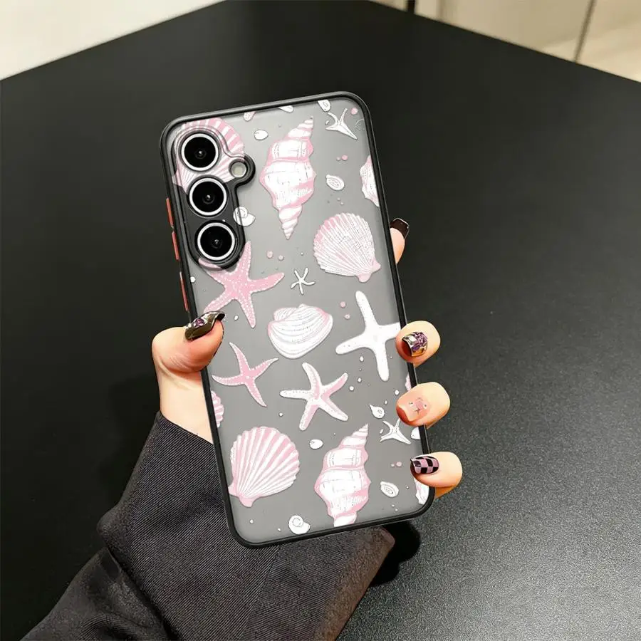 Case for Samsung Galaxy A53 A56 A55 A54 A52S A72 A35 A73 A33 A14 A23 A17 A52 A34 A36 A16 A15 Phone Cover Pink Seashell