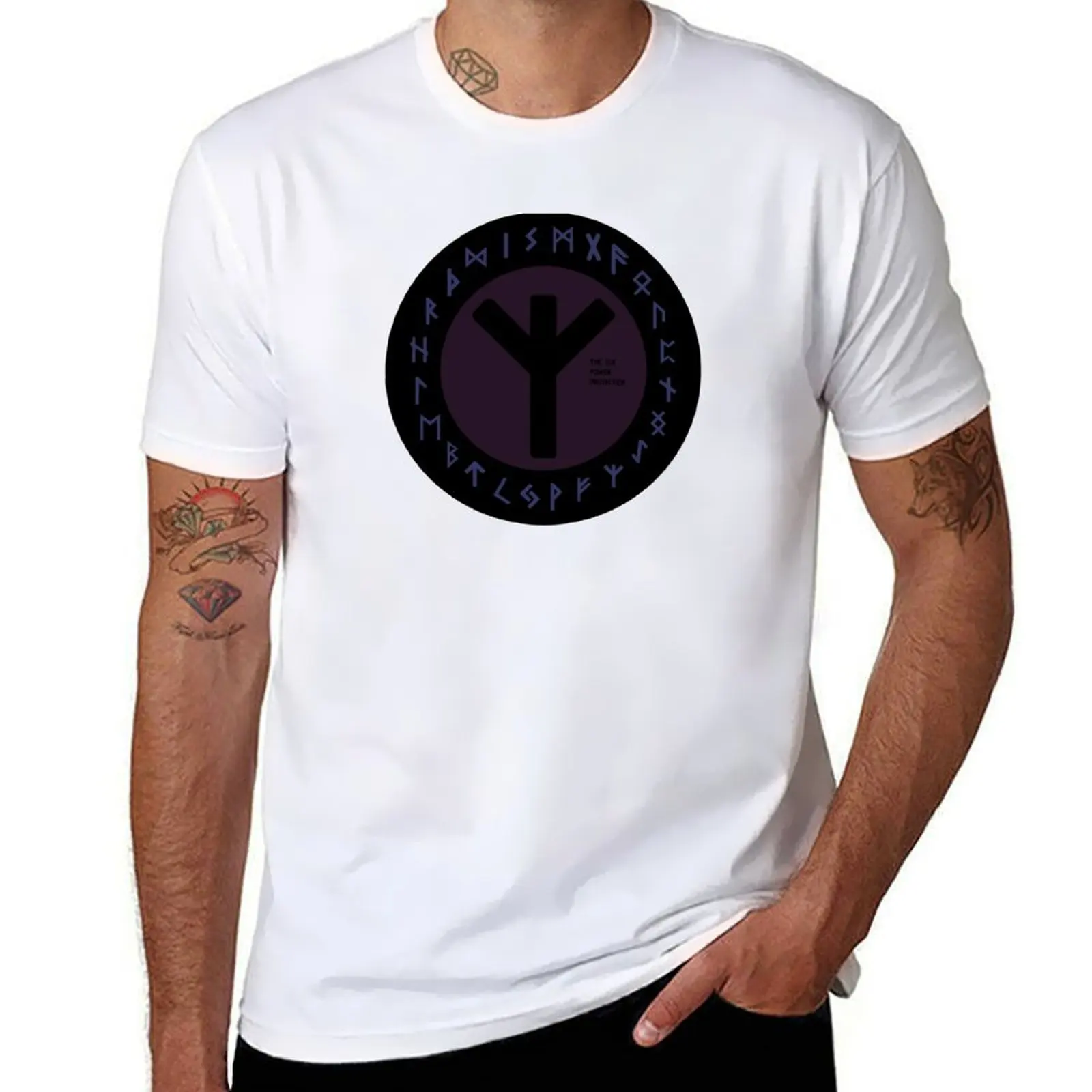 

Purple Elhaz Futhark Rune Symbol T-Shirt aesthetic clothes cheap stuff black t shirts for men