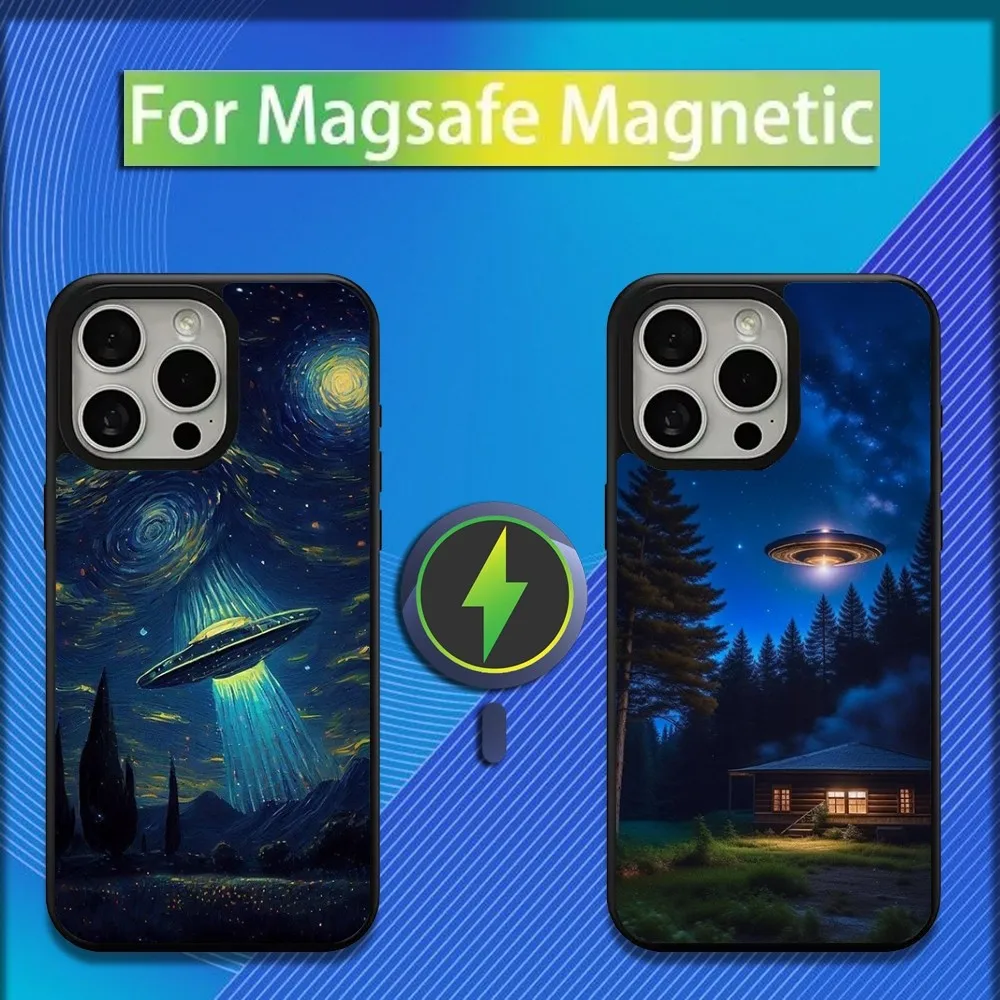 

UFO Alien Thing Phone Case For iPhone 16,15,14,13,12,11,Plus,Pro,Max,Mini Magsafe Magnetic Wireless Charging