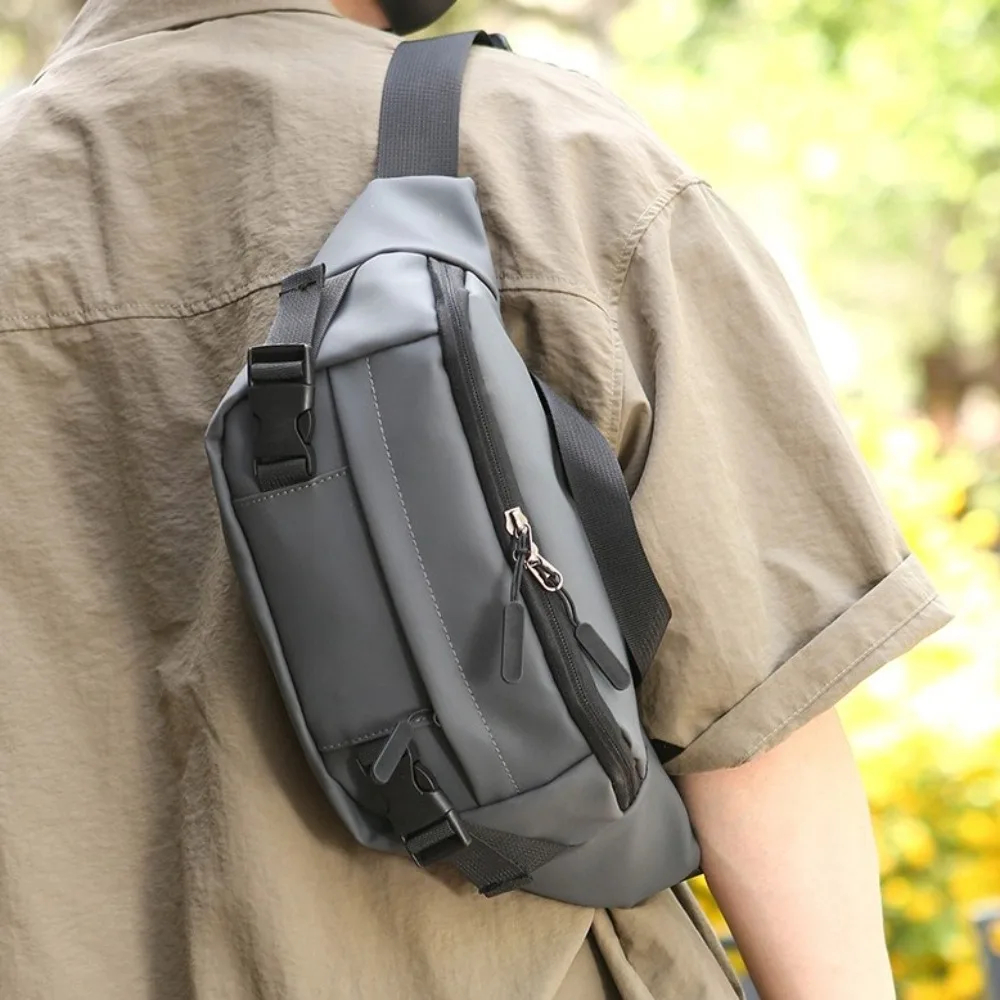 

Multi-function Men Chest Bag Solid Color Lightweight Running Waist Bags Large Capacity Crossbody Bag Sports Phone Bag Men
