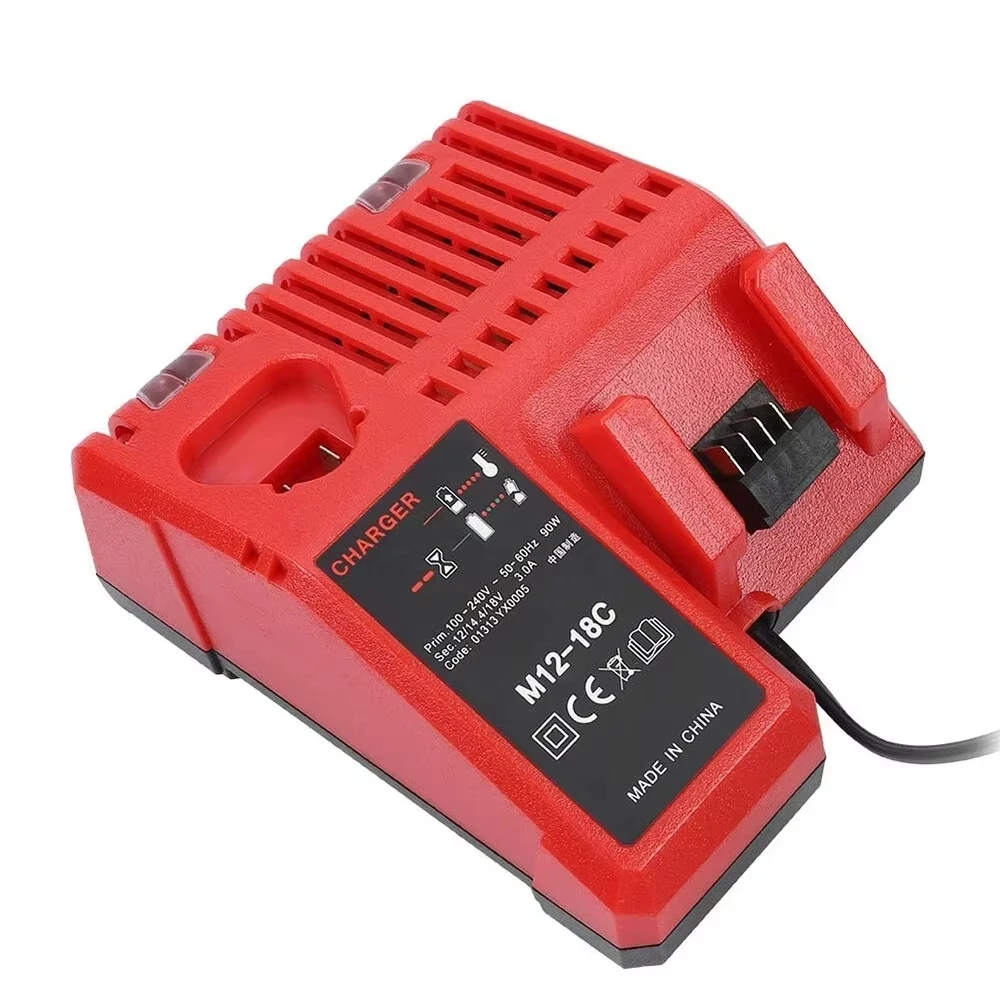 Replace 3A 12V 14V 18V Rapid Fast Li-Ion Charger Fit For Milwaukee M12-18C Dual Port Multi-Voltage Lithium-Ion Battery M12 M18 view 3