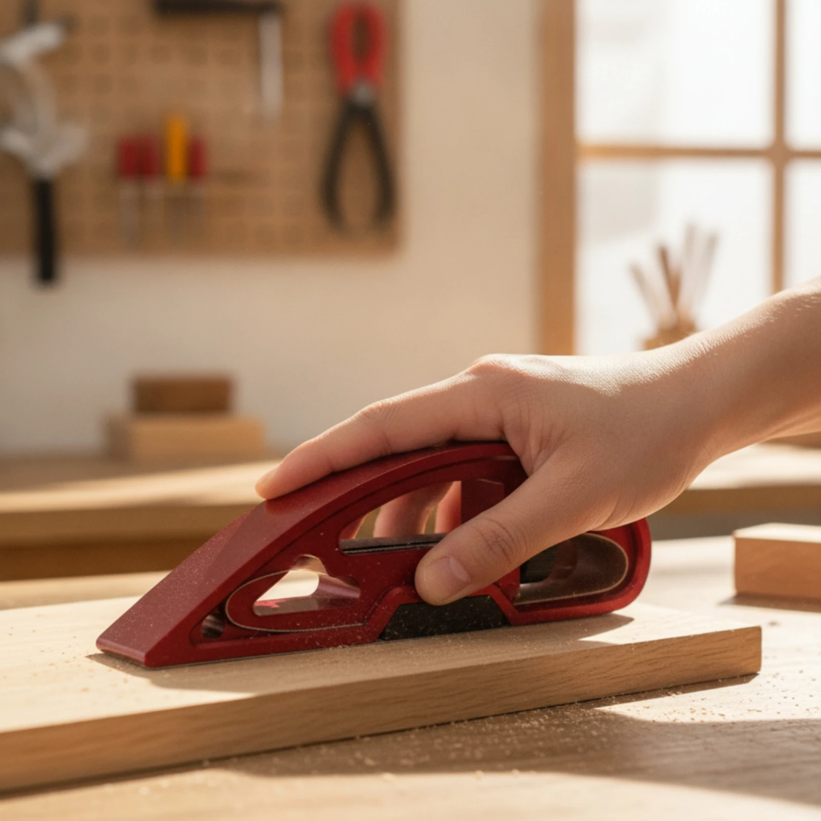 Belt Sander with Tension Wheel Sturdy Sandpaper Holder Sanding Block Compact Tool Labor-Saving for Diyers, Woodworking