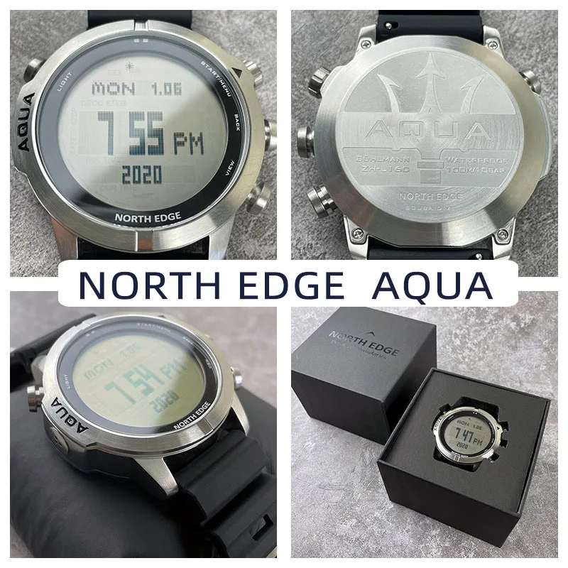 NORTH EDGE orologio da uomo professionale per Computer subacqueo Scuba Diving NDL (No Deco Time) 50M orologi da immersione altimetro barometro