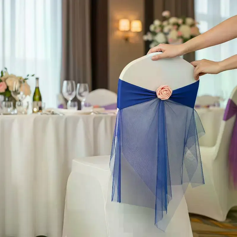 Chair Sash Organza - 오간자 의자 커버 꽃 스판덱스 오간자