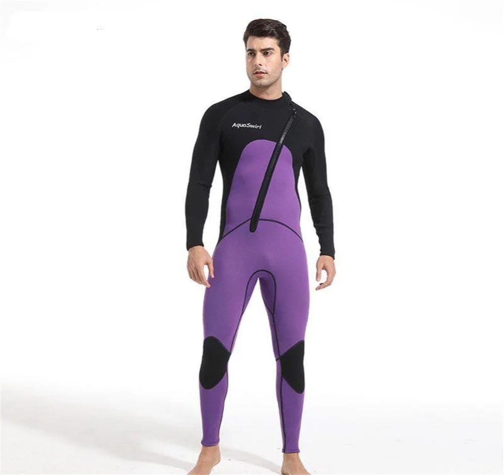 

3mm Diving Suit Men's One-Piece Warm Surfing Diving Suit Men's Long-Sleeved Cold-Proof Snorkeling Winter Swimsuit Jumpsuit