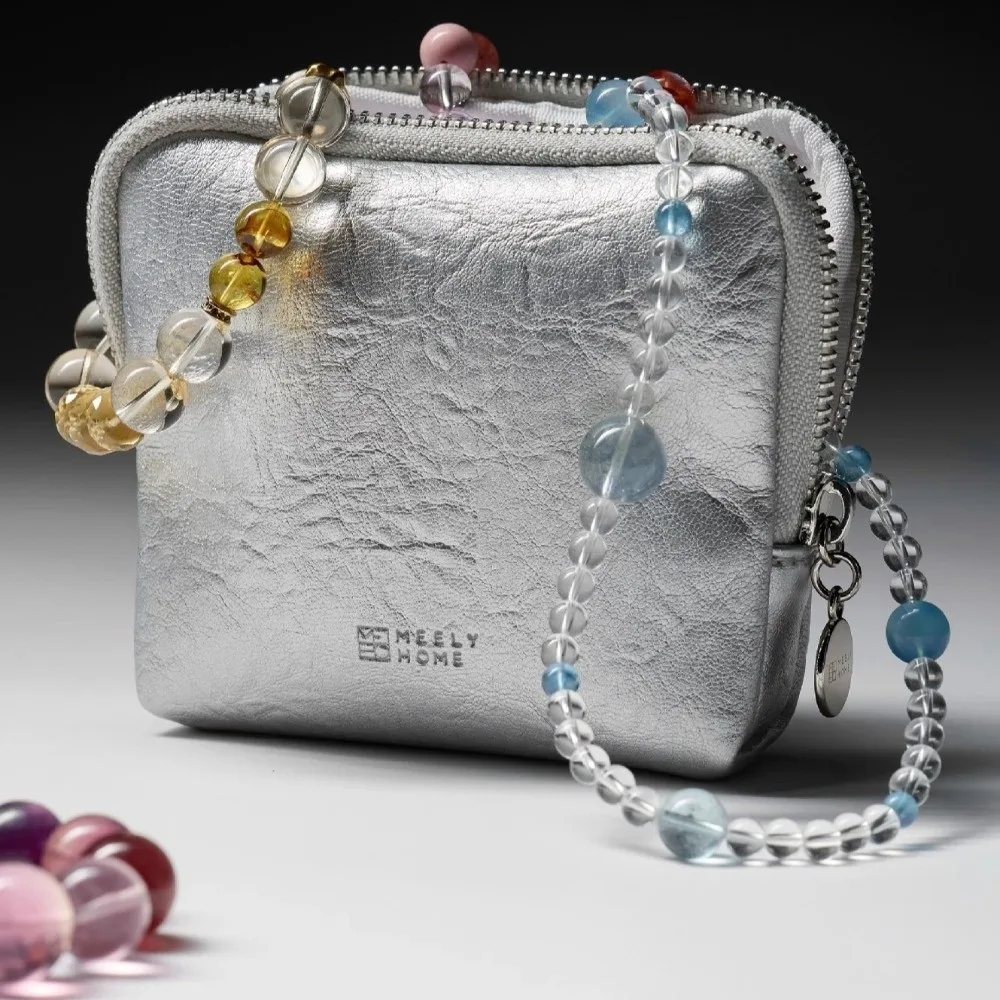 حافظة مجوهرات أنيقة للسفر من جلد البولي يوريثان بسحاب مع مقصورات منظم مجوهرات حقيبة تخزين مجوهرات صغيرة محمولة #3