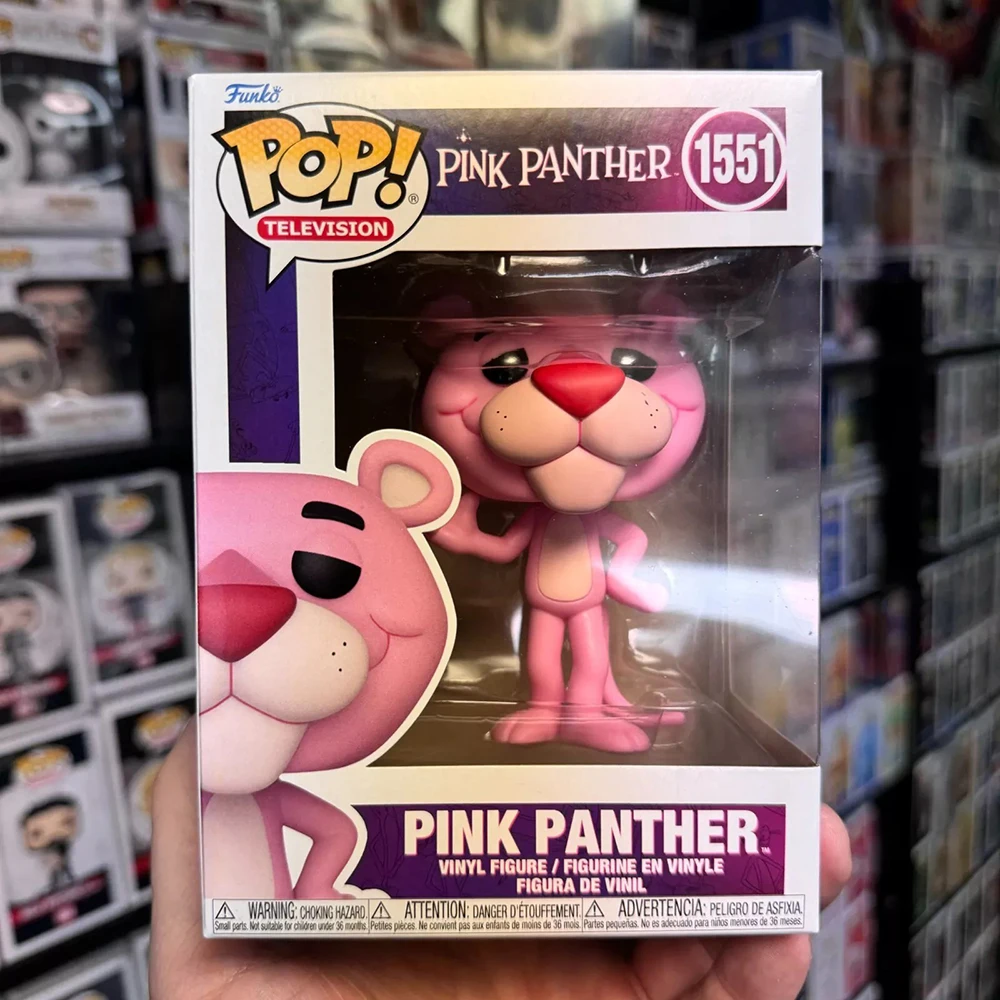 Funko Pop#1551 Anime Pink Panther Model Toys Cartoon Action Figures Collectible Figureine Doll Limited Edition Kids Toys Gifts