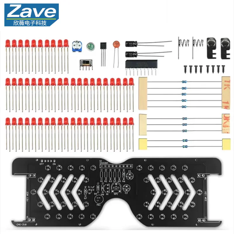Voice-Activated LED Light-Up Glasses Kit: LED Flashing Light Electronic Components - Fun DIY Soldering Practice Set