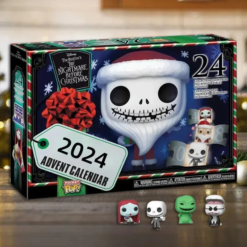 The Nightmare Before Christmas Countdown To The Day Surprise Box Cartoon Movie Acrylic Advent Toy Calendar Children Family Gifts