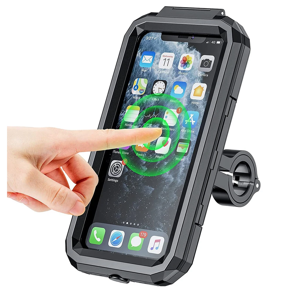 Waterproof Case Bike Motorcycle Phone holder Handlebar Rear View 4.7 to 6.8