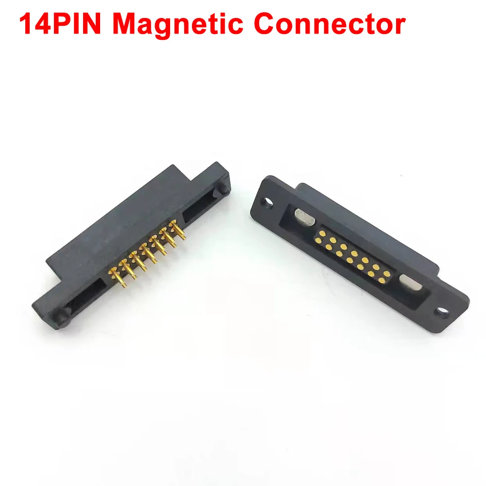 1sets14Pin صف مزدوج عالية الحالية المغناطيس شفط الربيع بوجوبين موصل ذكر أنثى التحقيق تيار مستمر شحن الطاقة المغناطيس موصل