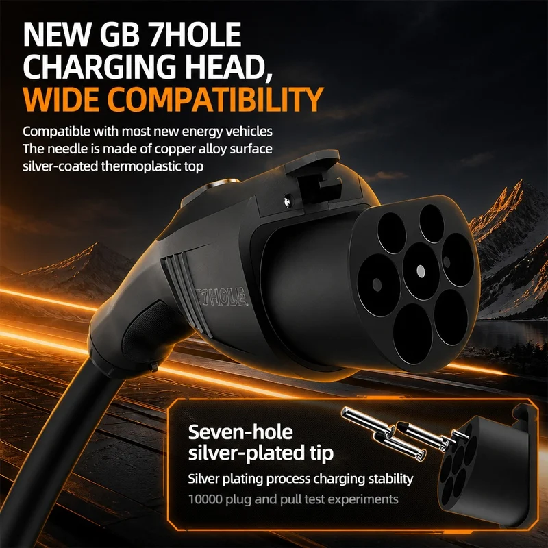 7KW ROMADA Electric Vehicle Portable Charger 3M 5M 10M 15M 20M Cable GB/T20234 EVSE CEE Plug Wallbox Adapter For EV 32A Charger