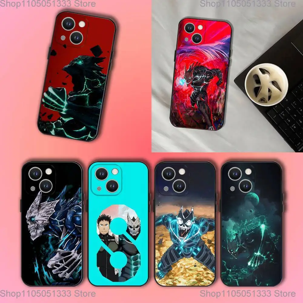 

Anime K-Kaiju N-No 8 Phone Case For iPhone 16,15,14,13,12,11,Pro,XS,Max,XR,Plus,E,SE4,Mini Black Soft Cover