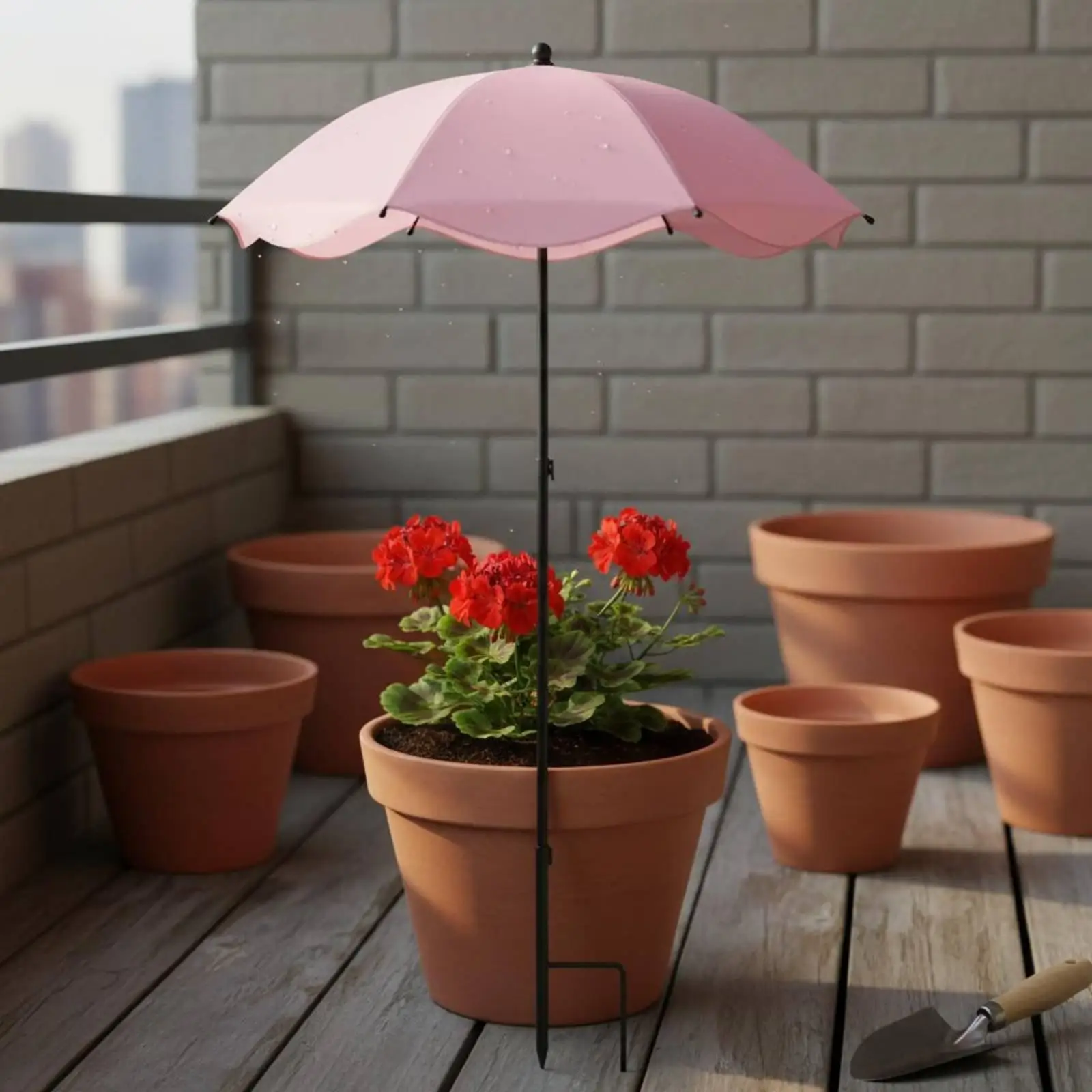 Potted Plant Umbrella Sun Protection Plant Umbrella Easy Ground Insert for Patio