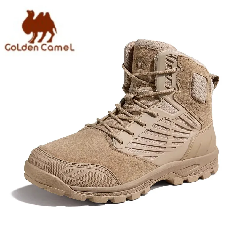 GOLDEN CAMEL Hiking Shoes Waterproof Men\'s High-top Martin Work Boots Retro Mountaineering Shoes for Men Winter Wear-Resistant