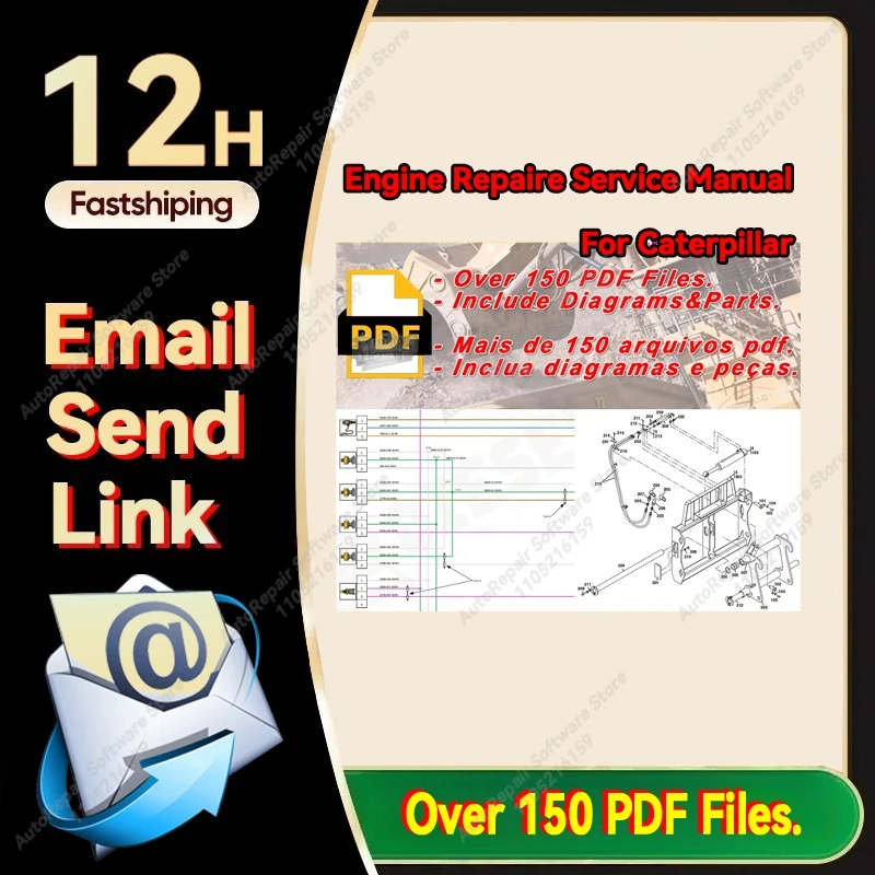

Руководство по ремонту двигателя, PDF-файл более 150 градусов для деталей двигателя Caterpillar, диаграммы для газового дизельного двигателя, экскаватора, грузовика