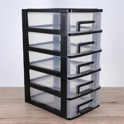 Desktop Storage Box Fünf-Schicht Schrank Kunststoff Schublade Typ Schrank Tragbare Staubdicht Lagerung Veranstalter Kleinigkeiten Halter