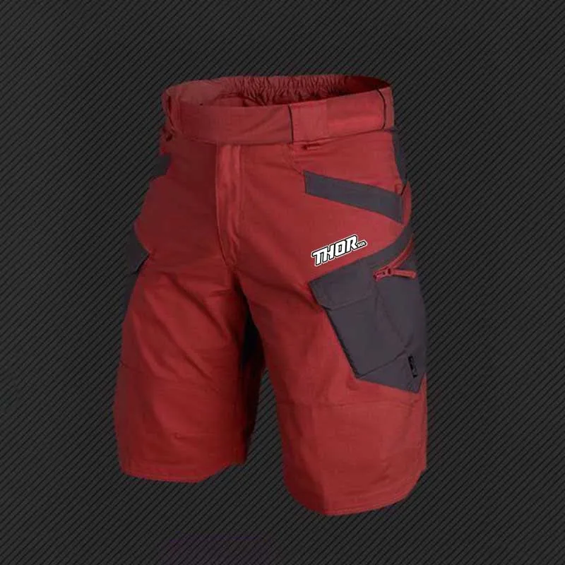 

THORSOL Cycling Man Shorts Red Summer Quick Dry Bicycle Short Trousers Mountain Bike Pants Tactics Clothing Mtb Hosen Herren
