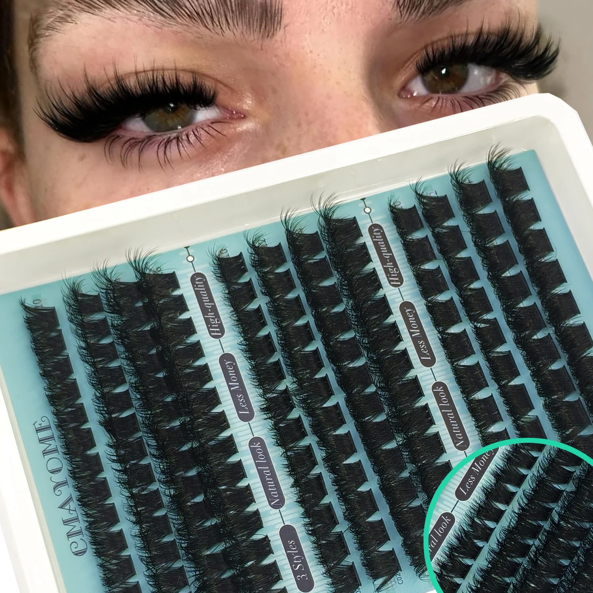 12 Reihen 224 Stück 3-in-1 Flauschige Einzelwimpern-Cluster 60-80P, 120-200P Wimpernspikes für untere Wimpern Wiederverwendbare DIY-Wimpernverlängerung Manga