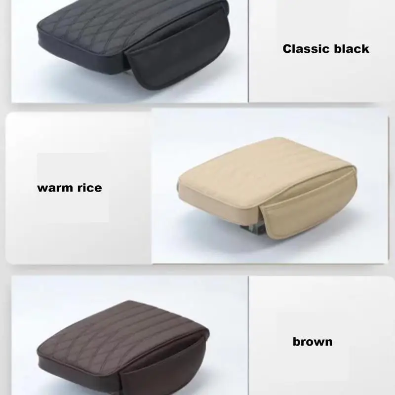 Car Armrest Box Pad PU Leather Armrest Seat Box Cover Protector Elbow Comfort Booster Pad Auto Arm Rest Protector Cover for SUV