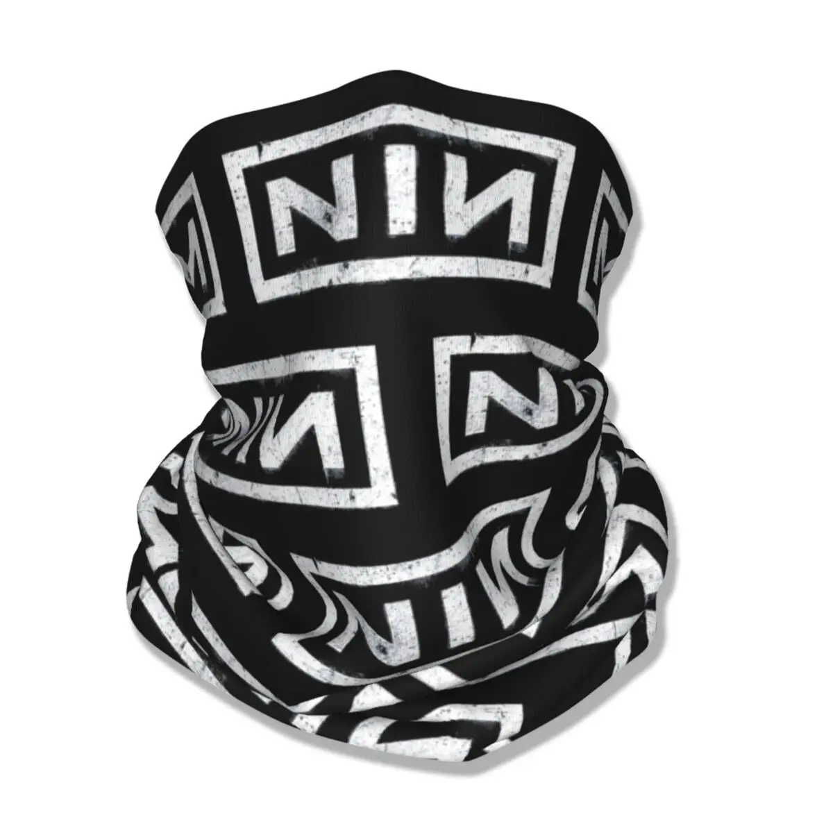 NIN-Bandana de uñas con logotipo Retro para hombre y mujer, máscara facial estampada, bufanda cálida, diadema para deportes al aire libre, cubierta para el cuello, 9 pulgadas