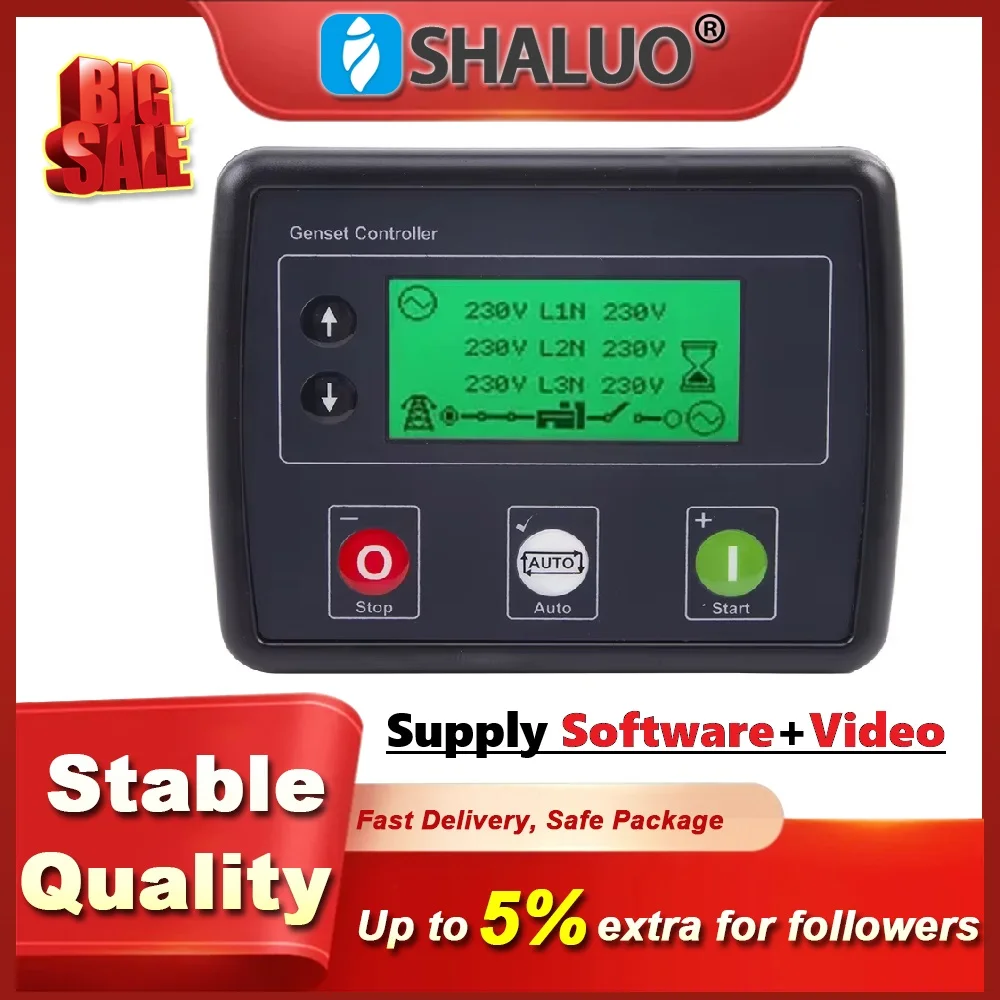 SHALUO 4520 Generator Controller Compatible With Original 4520 MKII AMF Auto Mains Failure Control Panel For generator Parts