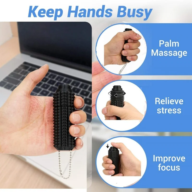 Spiky Fidget Keychain Stress Roller for Anxiety Pain Stim Sensory Toy Novelty Gift for Adults Reduce Stress view 6