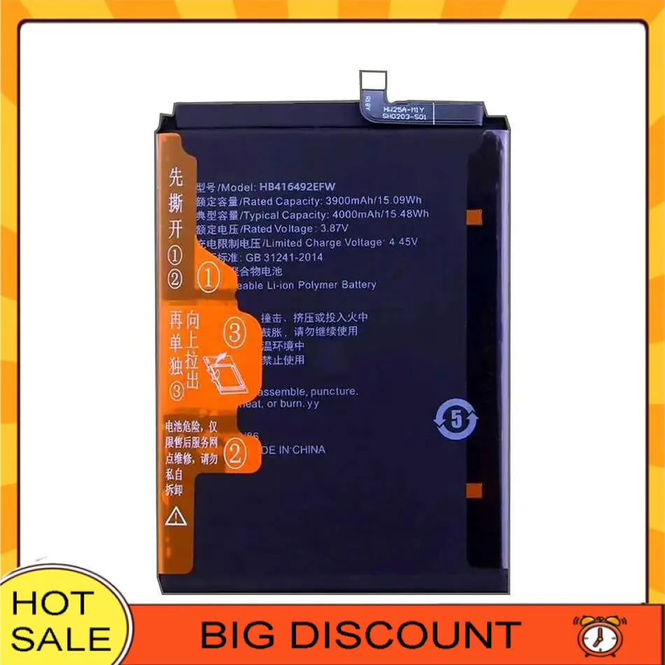 

Mobile Phone Battery HB416492EFW 4000Mah For Huawei Honor X8 2022 X30i Tfy-AN00 Tfy-AL40 Tfy-TN00