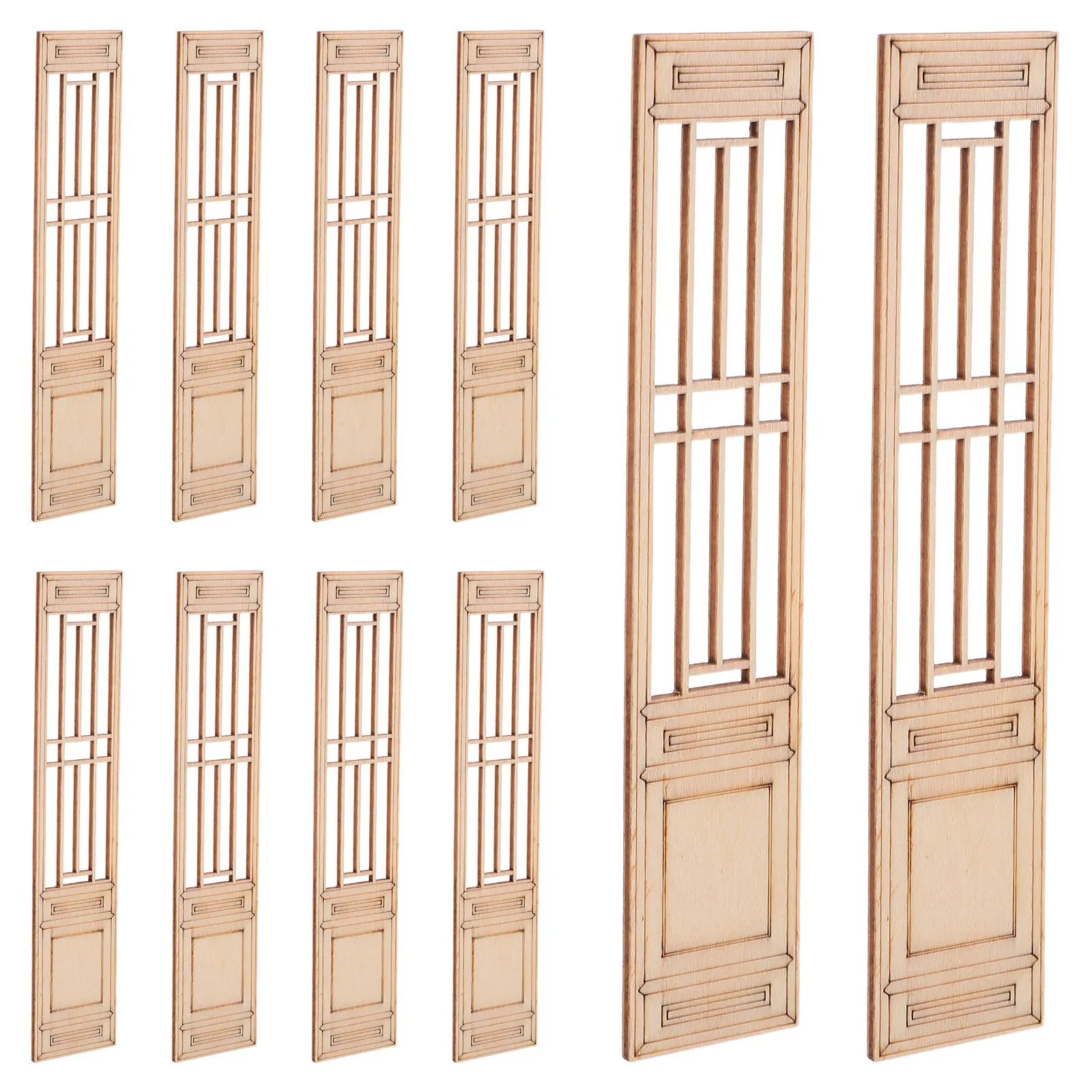 

10Pcs Miniature Wooden Screen Micro Landscape Chinese Style Hand-Carved Beige Small Privacy Divider for Fairy Garden Dollhouse