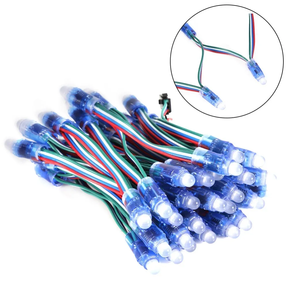 50PCS Durable WS2811 IC LED Pixel Light 12mm DC 5V LED Pixel Module Addressable LED String Outdoor Use