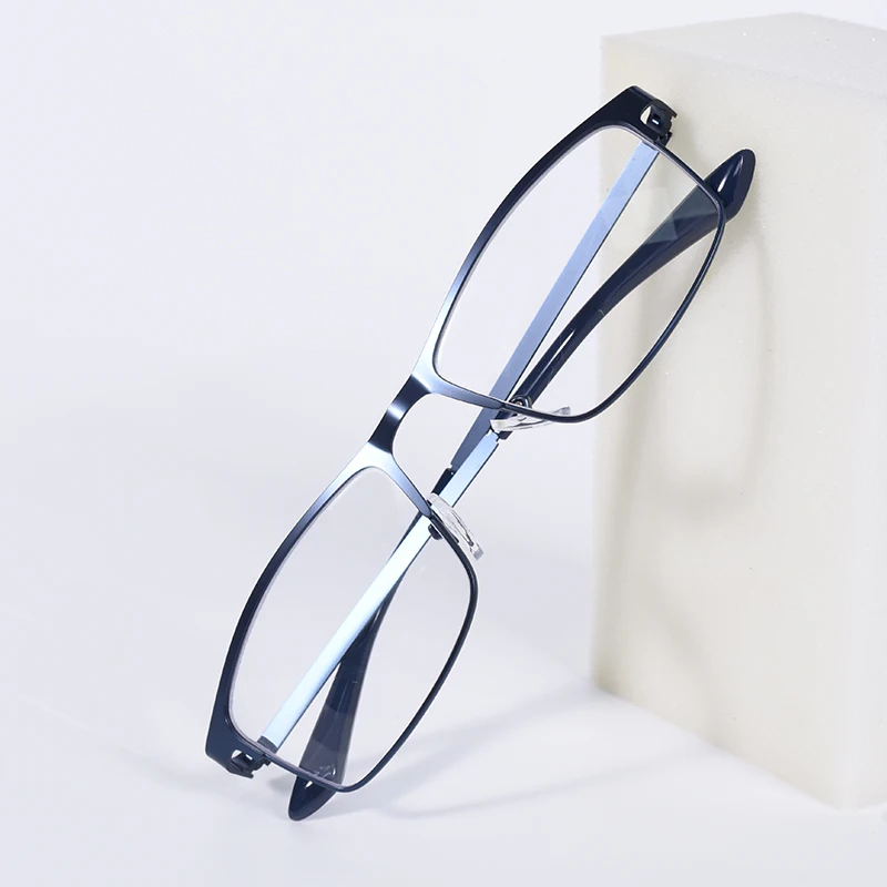 Blaue Rahmen-Lesebrille für Herren, Vollrahmen, Anti-Blaulicht, Presbyopie-Brille, Korrektionsbrille +125+175+225