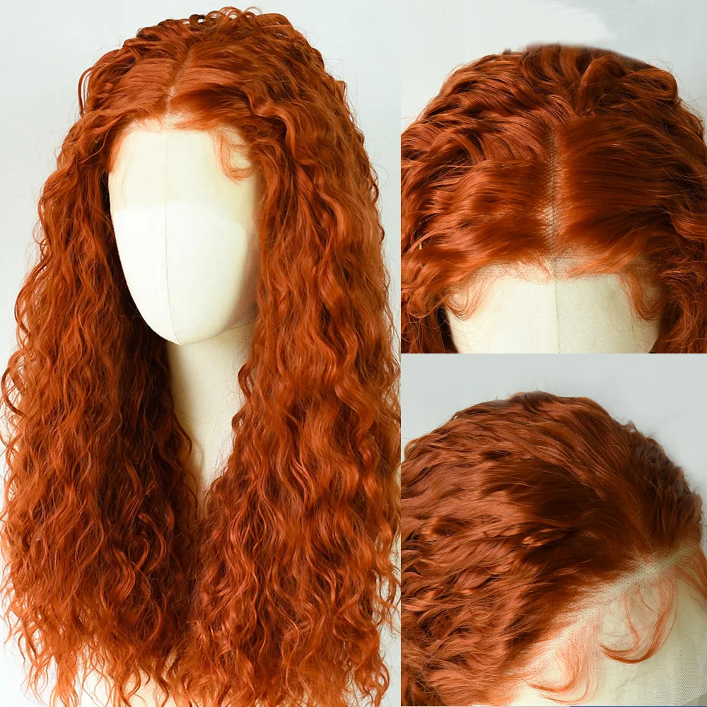 진저 컬리 가발 13x4 HD 루즈 딥 웨이브 프론탈 가발 워터 웨이브 레이스 프론트 가발 글루리스 내열성 데일리 파티용 세일 중