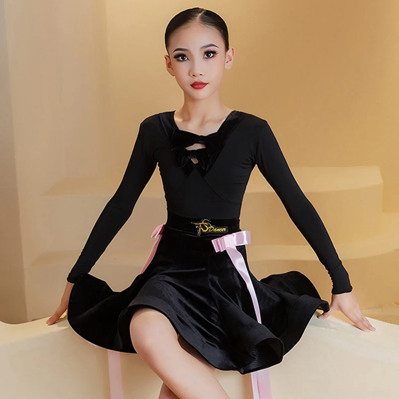 Children'S National Standard Ballroom Dance Professional Dresses Girls Latin Dance Competition Costume Kids Dancing Wear SL11045