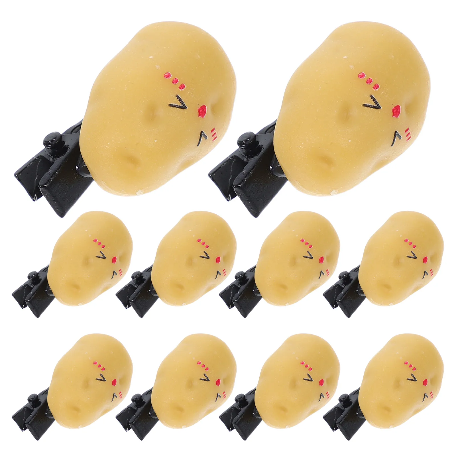 

10 Pcs Potato Hair Clips Lifelike Simulation Food Artificial Vegetables Student Accessories Durable Plastic Decorative Bangs