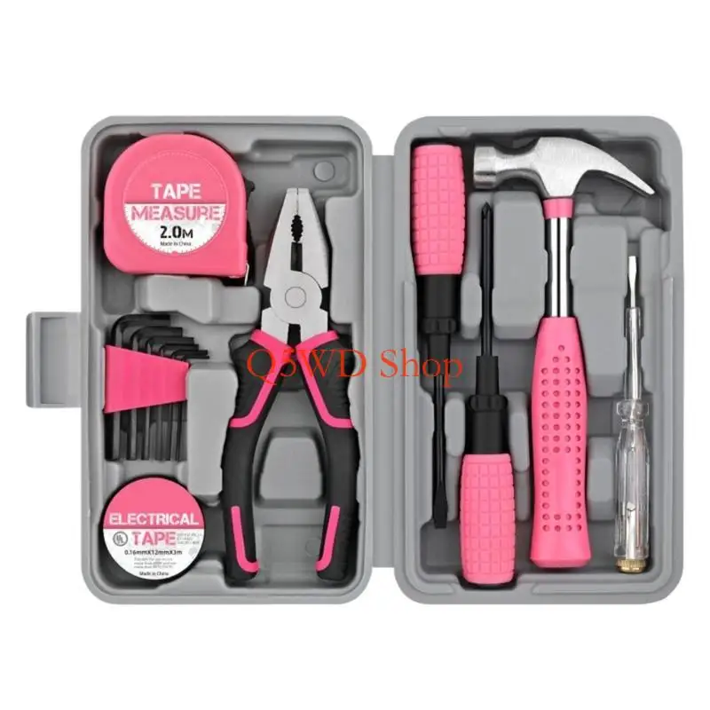 

Q5WD Household Ratchet Wrench Set Household Repair Tool Combination Mixed Hand Tool Set Durable Hammer and Allen Set