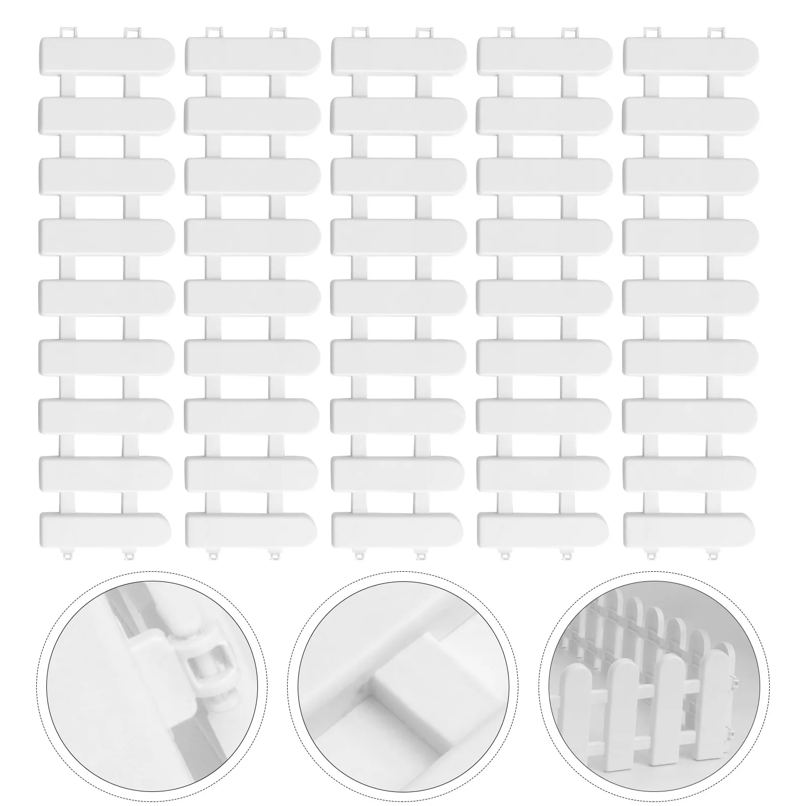 5Pcs White PVC Garden Fence Flexible Decorative Border for Courtyard Outdoor Indoor Flower Vegetable Garden Fairy Christmas