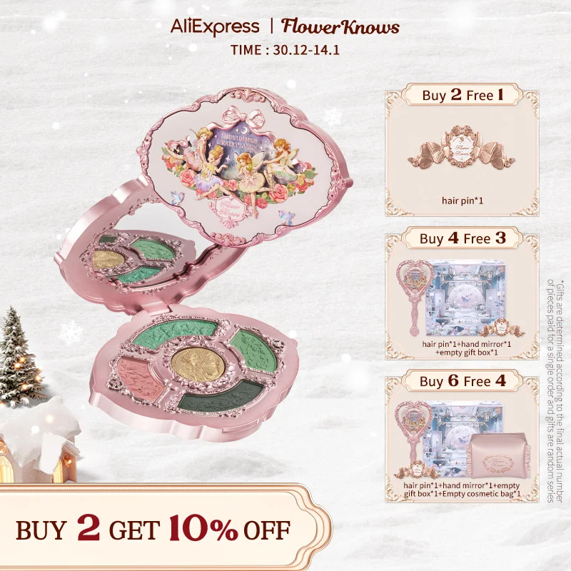 Flower Knows Midsummer Fairytales Collection Embossed Five-Color Eyeshadow Palette