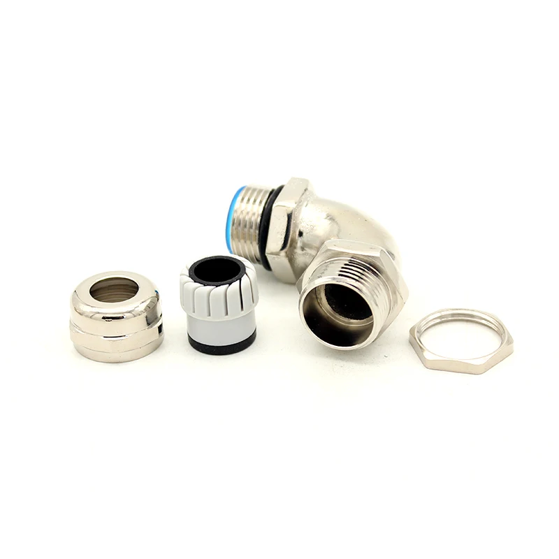M25 Cable Gland 90 Degree Waterproof IP68 Nylon Joint Adjustable Locknut with Strain Relief for 13mm-18mm Dia Cable Wir