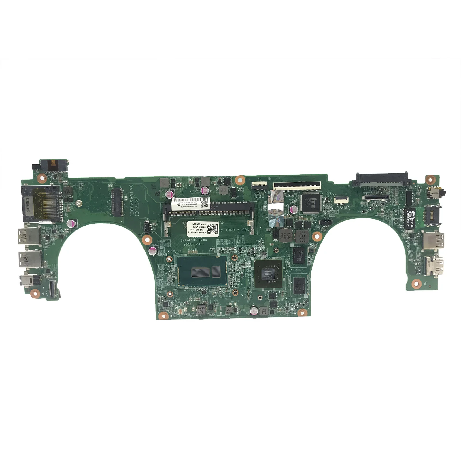 For Dell Vostro 5480 V5480 Laptop Mainboard CN-0Y9V59 0Y9V59 DAJW8GMB8C1 SR1EK N15S-GM-S-A2 I3 Motherboard DDR3 14 DAjW8GMB8C1