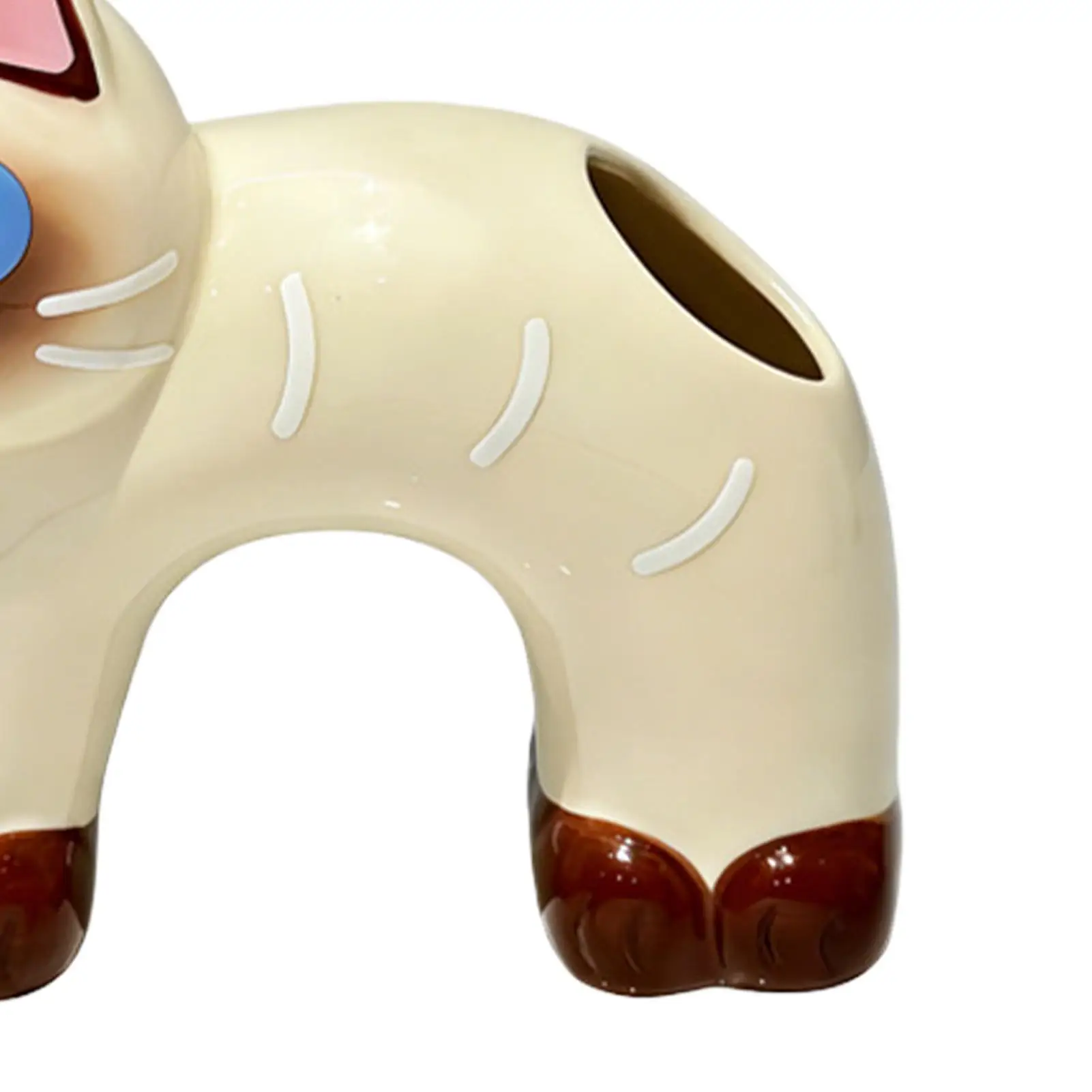 

Tooth Brush Holder Ceramic Cute Cat-Shape Double Hole Stand Toothbrush And Toothpaste Holder For Bathroom Countertop Vanity Sink