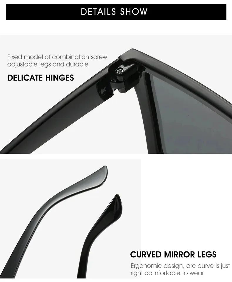 Neue quadratische Sonnenbrille für Herren und Damen – Modetrend, Vintage, UV400, Schwarz-Silber, Sonnenbrillen für Männer und Frauen, Brillen, Shades 2026 – Detail 15