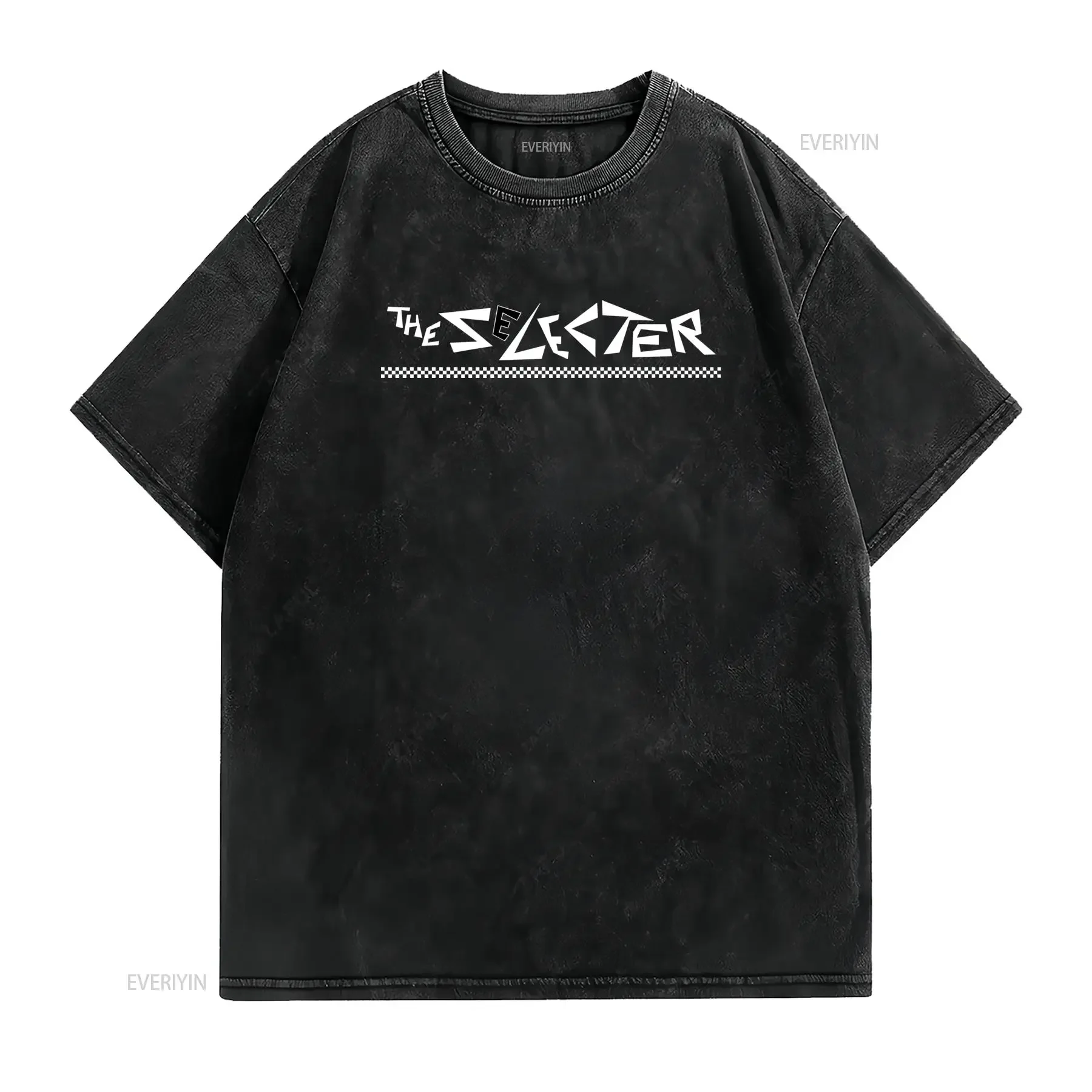 Retro Punk Pixel Art The Selecter Text Print Streetwear Casual T Shirt vintage Washed Stylish graphic Unisex Stretched homme