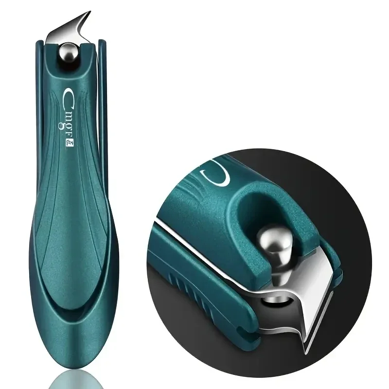 3PCS Dark Green Matte Splash Proof Nail Clipper Set Household Men Women Personal Care Manicure Tool Efficient Labor-Saving Tool