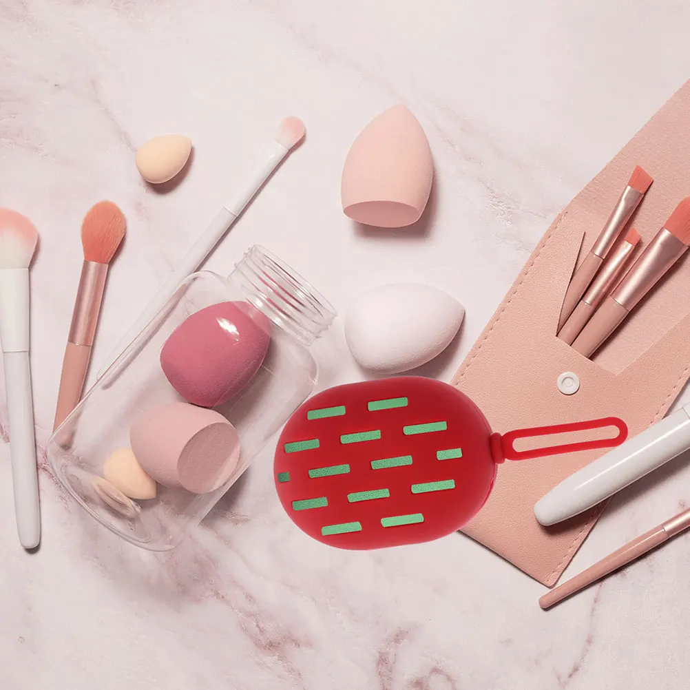 

1 set Silicone Makeup Brush Storage Bag Compact Travel Beauty Sponge Holder Portable Organizer Case for Brushes